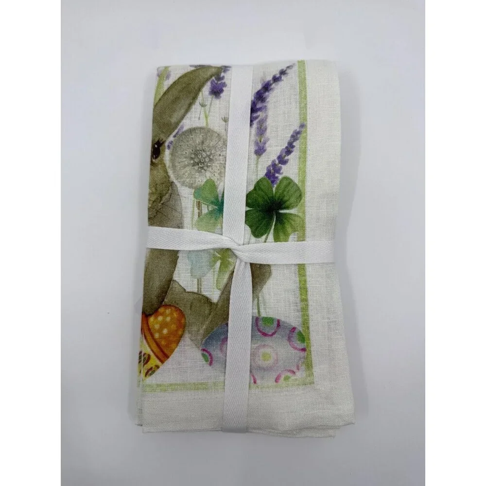 Williams Sonoma Roger‎ Printed Napkins Set of 4 Exclusive Current Style Easter